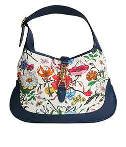 Jackie Hobo Floral Print, Canvas/Leather, Navy/Floral, 550152, DB, 3